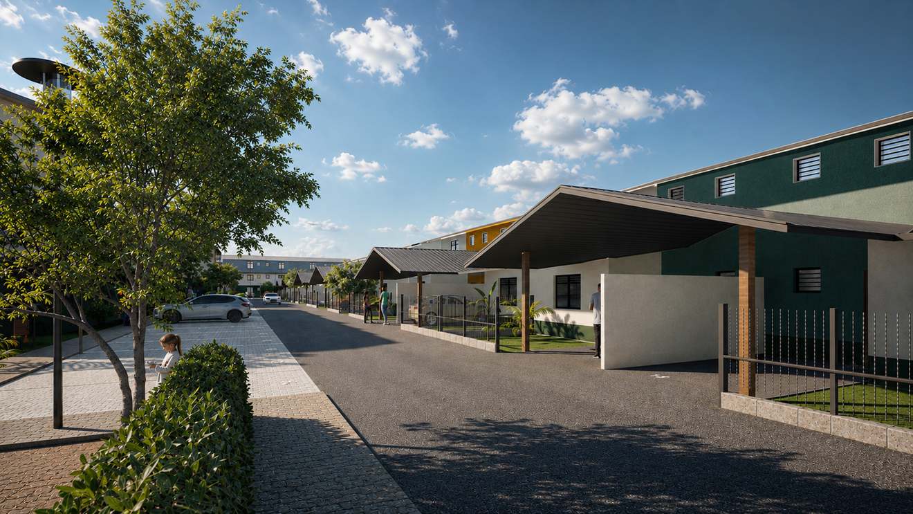 GAIA TERRA — voie interne et carports