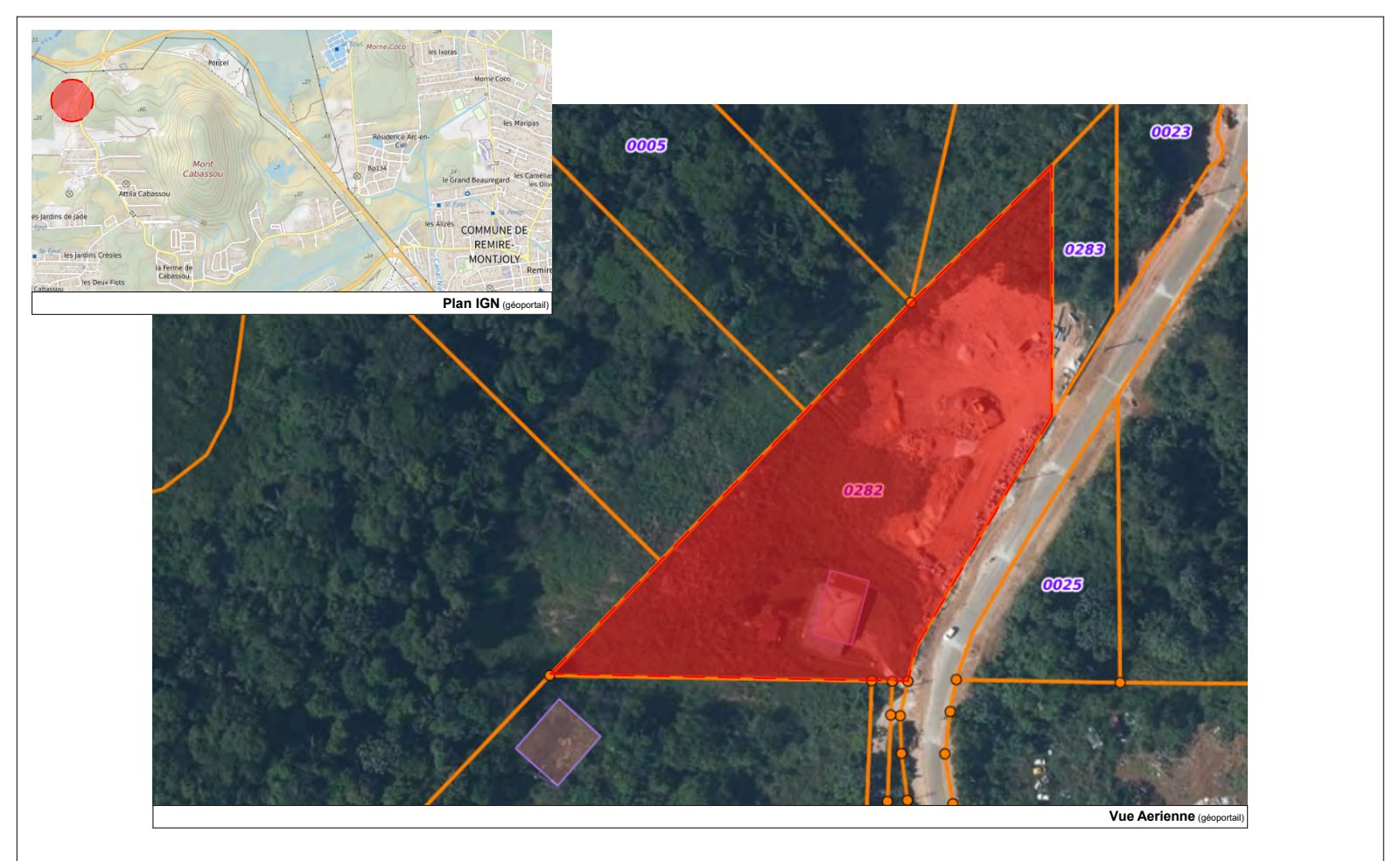 Plan de situation de la Résidence ITHACA à Rémire-Montjoly
