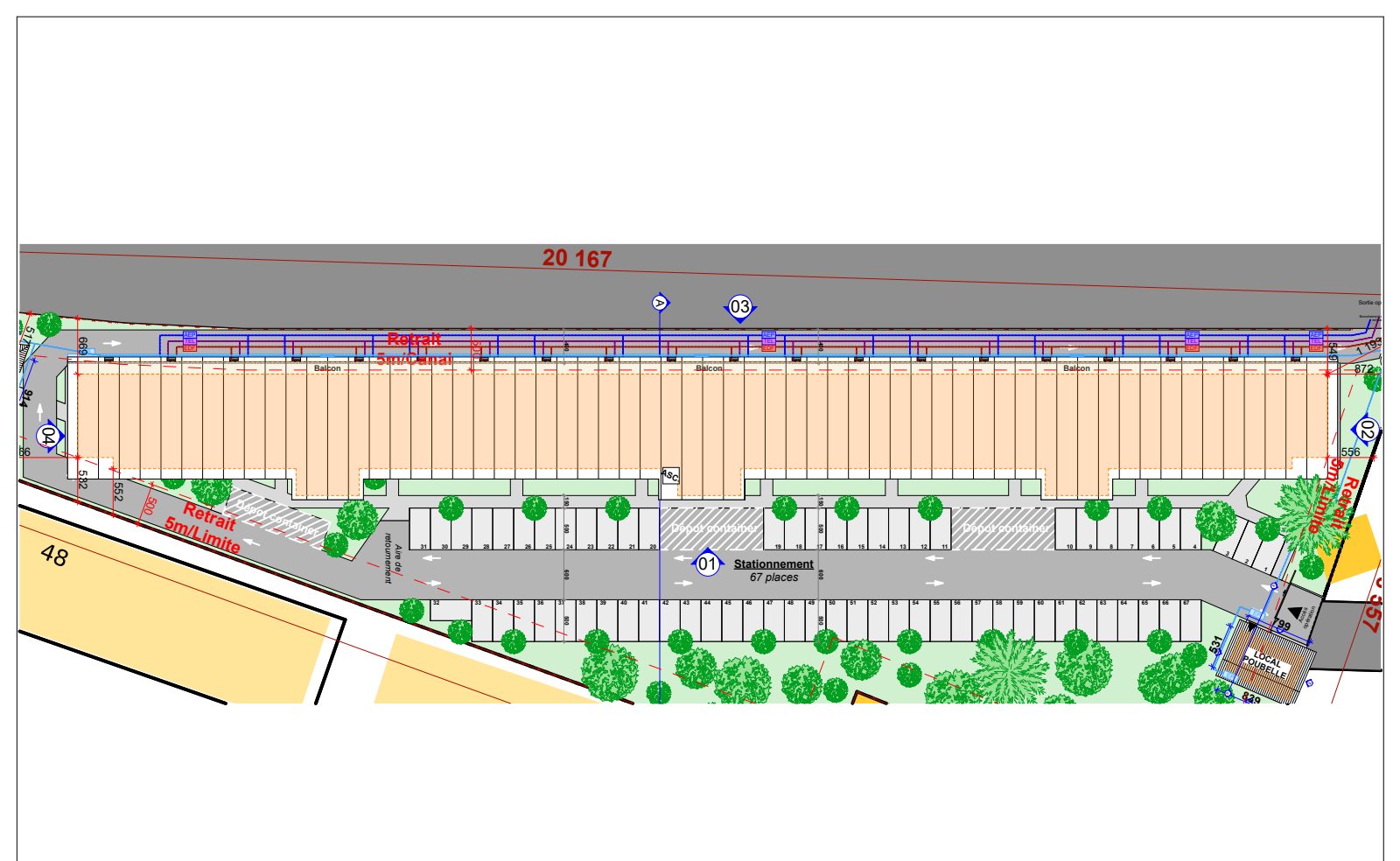 Plan de masse de l'Espace Leblond